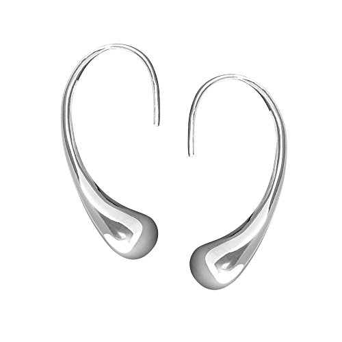 Vinani Damen Ohrringe 925 Silber - Tropfen Ohrhänger mittel glänzend schlicht - aus 925 Sterling Silber für Frauen - OTD von Vinani