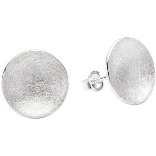 Vinani Damen Ohrstecker 925 Silber - Scheibe gebürstet aus 925 Sterling Silber - Ohrringe für Frauen OSDA von Vinani