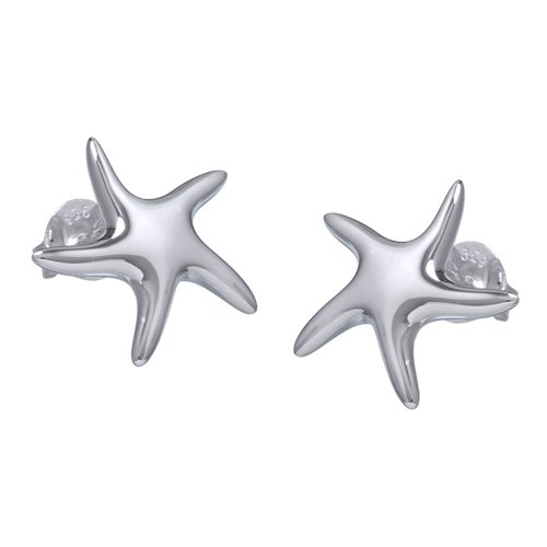 Vinani Ohrstecker Seestern glänzend Sterling Silber 925 Ohrringe OSN von Vinani