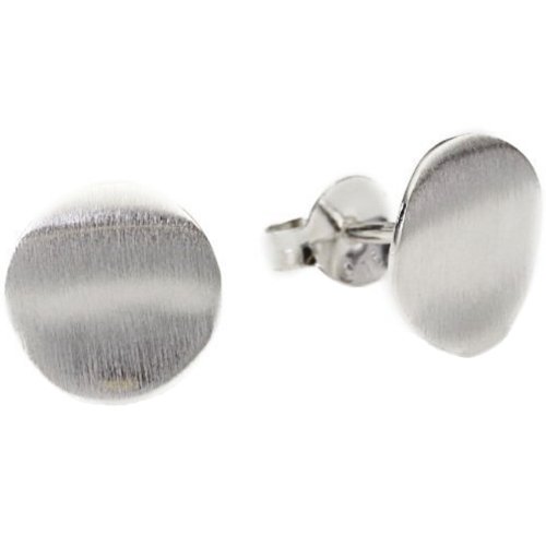 Vinani Damen Ohrstecker 925 Silber - kleiner Kreis mattiert und gewellt - Ohrring Set für Frauen - aus 925 Sterling Silber OKMG von Vinani
