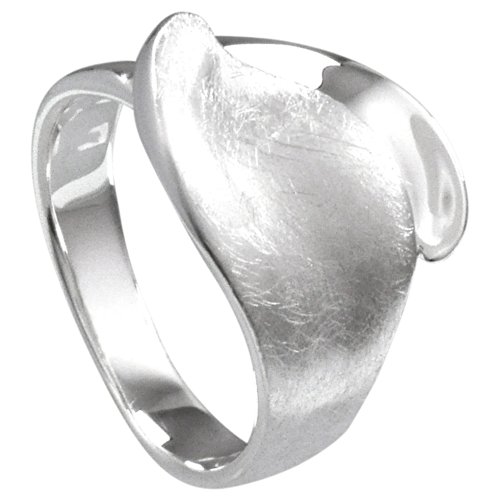 Vinani Damen Ring 925 Silber - Blatt gebürstet glänzend - aus 925 Sterling Silber für Frauen - Größe 56 (17.8) RBT56 von Vinani