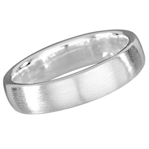 Vinani Unisex Ring 925 Silber - Partnerring aus 925 Sterling Silber klassisch schlicht mattiert schmal 5mm breit RCL58 von Vinani