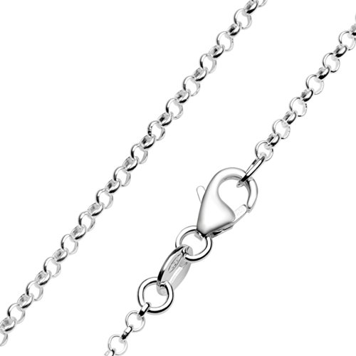 Vinani Silber Halskette Erbskette fein Italien hochwertig 1,3 mm 45 cm Sterling Silber 925 Kette Charms Anhänger TKK45 von Vinani