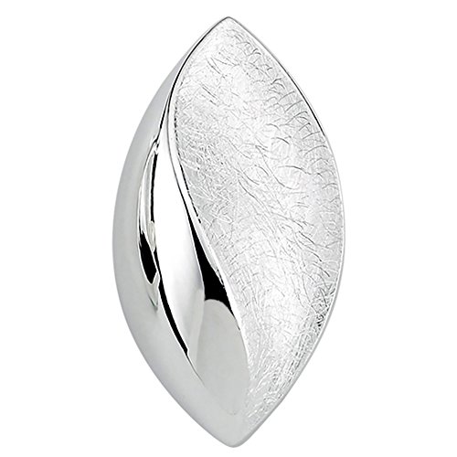 Vinani Design Anhänger Mandel Auge elegant geschwungen gebürstet glänzend Sterling Silber 925 Linse 2ARA-EZ von Vinani