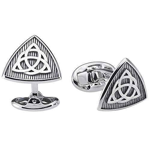 Vinani Design Manschettenknöpfe keltische Symbol Triquetra geschwärzt oxidiert 925 Sterling Silber Herren Anzug Hemd 2MAB von Vinani