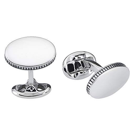 Vinani Design Manschettenknöpfe oval Verzierung glänzend 925 Sterling Silber Herren Anzug Hemd 2MAF Vinani Design Manschettenknöpfe oval Verzierung glänzend 925 Sterling Silber Herren Anzug Hemd 2MAF von Vinani