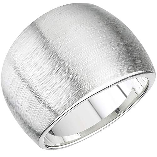 Vinani Design Ring abgerundet bauchig massiv mattiert 925 Sterling Silber Größe 52 (16.6) 2RAL52 von Vinani