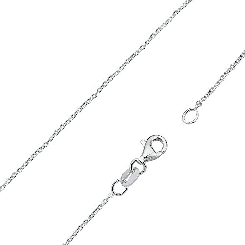 Vinani Fiorentina Damen Halskette 925 - ohne Anhänger - glänzende Gliederkette aus 925 Sterling Silber für Frauen - 0,8 mm - F342 von Vinani