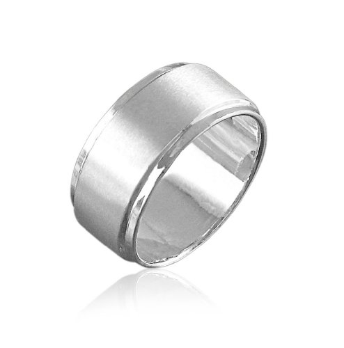 Vinani Herren Ring zwei Bänder mattiert glänzend breit klassisch zeitlos Sterling Silber 925 Männer Größe 70 (22.3) RIB70 von Vinani