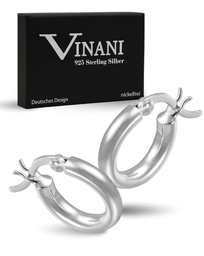 Vinani Klapp-Creolen glänzend Sterling Silber 925 Ohrringe CER von Vinani