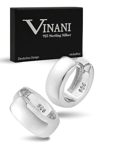 VINANI Klapp-Creolen aus 925 Sterling Silber I Nickelfreie rhodinierte Ohrringe für Damen I Glänzende Oberfläche mit Anlaufschutz I Allergikerfreundlich I Handarbeit in Juweliersqualität I 2CKA VINANI Klapp-Creolen aus 925 Sterling Silber I Nickelfreie rhodinierte Ohrringe für Damen I Glänzende Oberfläche mit Anlaufschutz I Allergikerfreundlich I Handarbeit in Juweliersqualität I 2CKA von Vinani