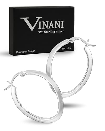 Vinani Klapp-Creolen klein oval kantig glänzend Sterling Silber 925 Ohrringe mit Bügel Schranken Verschluss 2COG Vinani Klapp-Creolen klein oval kantig glänzend Sterling Silber 925 Ohrringe mit Bügel Schranken Verschluss 2COG von Vinani