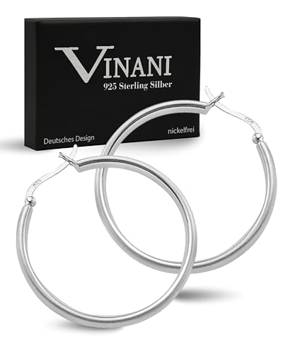 Vinani Klapp-Creolen rund mattiert Sterling Silber 925 Ohrringe mit Bügel Schranken Verschluss 2CFM Vinani Klapp-Creolen rund mattiert Sterling Silber 925 Ohrringe mit Bügel Schranken Verschluss 2CFM von Vinani