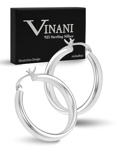 Vinani Klapp-Creolen rund mattiert Sterling Silber 925 Ohrringe mit Bügel Schranken Verschluss 2CFZ Vinani Klapp-Creolen rund mattiert Sterling Silber 925 Ohrringe mit Bügel Schranken Verschluss 2CFZ von Vinani
