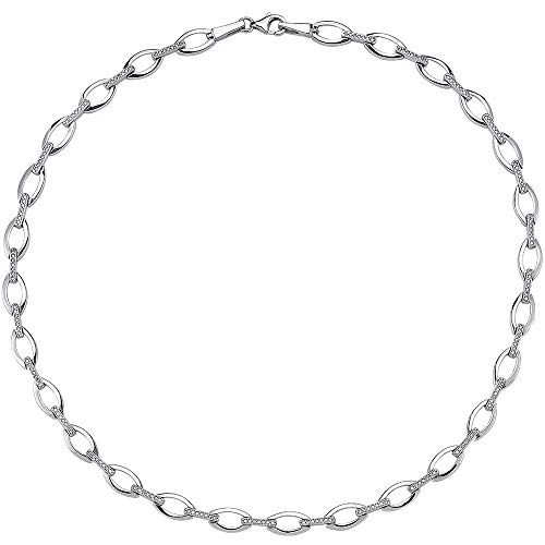 Vinani Kollier klassisch oval glänzend Zirkonia weiß 925 Sterling Silber Collier 2KWZ von Vinani