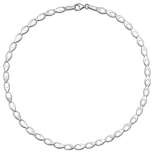 Vinani Kollier ovale Glieder glänzend mattiert 925 Sterling Silber Collier 2KOT von Vinani