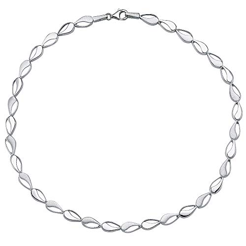 Vinani Kollier ovale Glieder klassisch mattiert glänzend 925 Sterling Silber Collier 2KSO von Vinani
