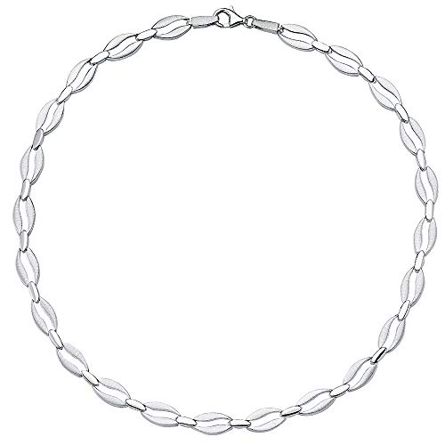 Vinani Kollier ovale Glieder mattiert glänzend 925 Sterling Silber Collier 2KOS von Vinani