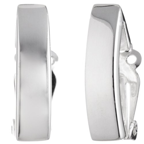 Vinani Ohrclip Rechteck glänzend Sterling Silber 925 Ohrringe LLG von Vinani