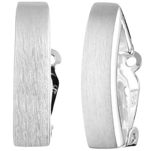 Vinani Ohrclip Rechteck mattiert Sterling Silber 925 Ohrringe LLM von Vinani