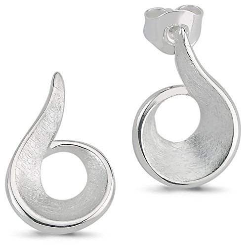 Vinani Ohrstecker Note elegant gebürstet glänzend Sterling Silber 925 Ohrringe Notenschlüssel Musik 2OSX von Vinani