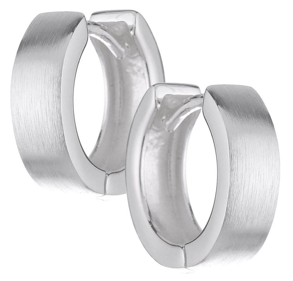 Vinani Paar Creolen, Vinani Klapp-Creolen klassisch mattiert glänzend schlicht Sterling Silber 925 Ohrringe CCS von Vinani