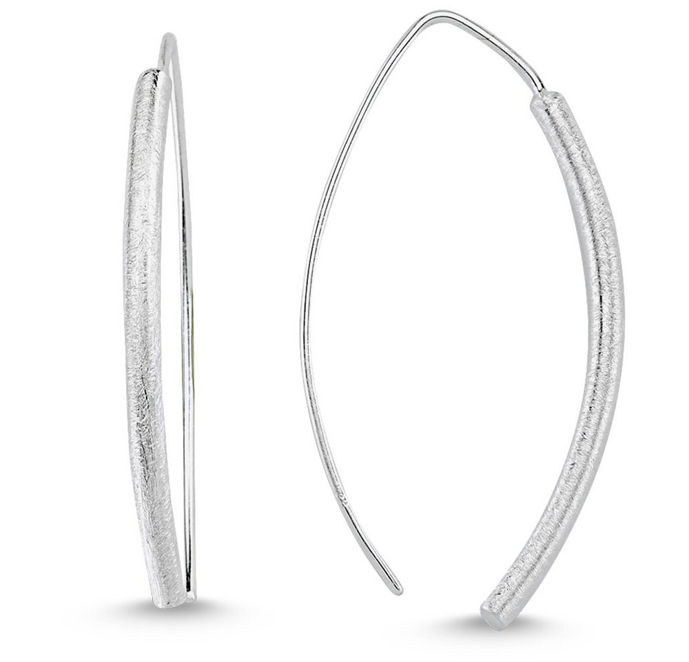 Vinani Paar Ohrhänger, Vinani Ohrhänger Design V Form gebogen gebürstet 925 Sterling Silber Ohrringe 2OHY von Vinani