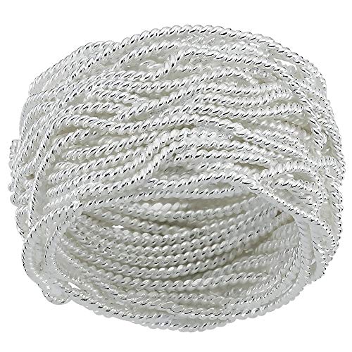 Vinani Ring Endlos Kette glänzend weiß 925 Sterling Silber Wollknäul Größe 56 (17.8) 2RKT56 von Vinani