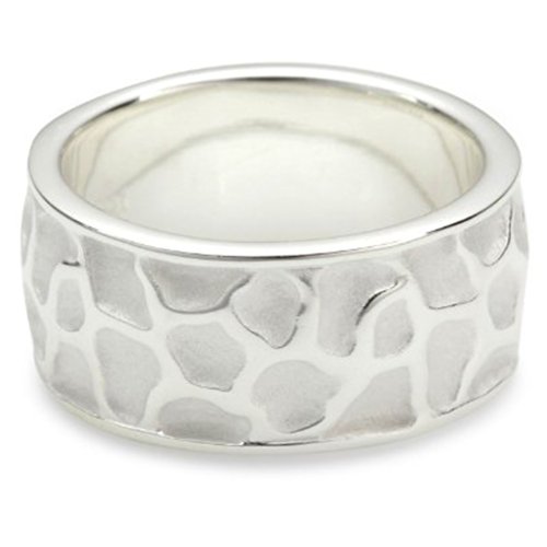 Vinani Ring Struktur Design dreidimensional sandgestrahlt glänzend Sterling Silber 925 Größe 52 (16.6) RWK52 von Vinani