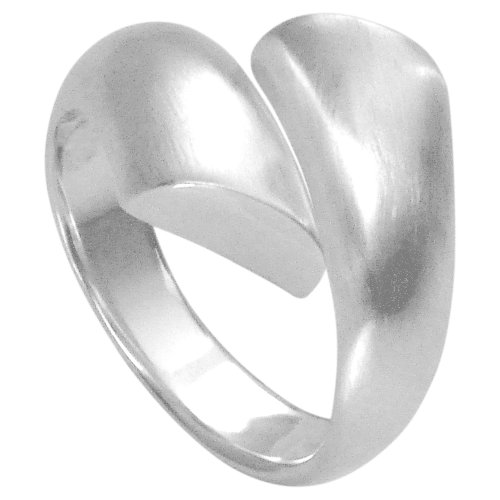 Vinani Ring breit dreidimensional gedrehte Bänder schlicht mattiert glänzend Sterling Silber 925 Größe 58 (18.5) RPL58 von Vinani