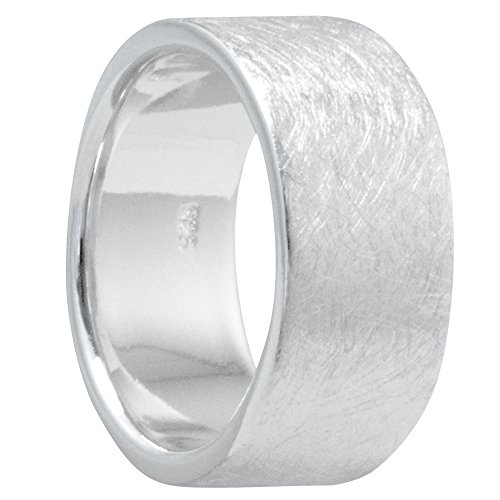 Vinani Ring breit gebürstet schlicht massiv Sterling Silber 925 Größe 54 (17.2) RXG54 von Vinani