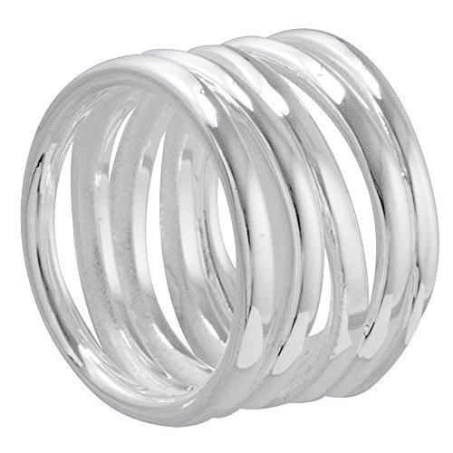 Vinani Ring gewickelte Bänder offen glänzend Sterling Silber 925 Größe 62 (19.7) RVB62 von Vinani