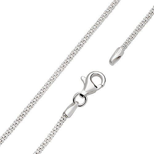 Vinani Rundzopfkette rund diamantiert für Anhänger mit Steinen Italien hochwertig 1,6 mm 42 cm Sterling Silber 925 Kette ZR1642 von Vinani