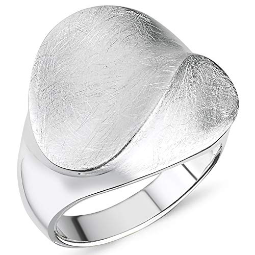 Vinani eleganter Design Ring verspielt verschlungen breit gebürstet 925 Sterling Silber Größe 54 (17.2) 2ROA54 von Vinani