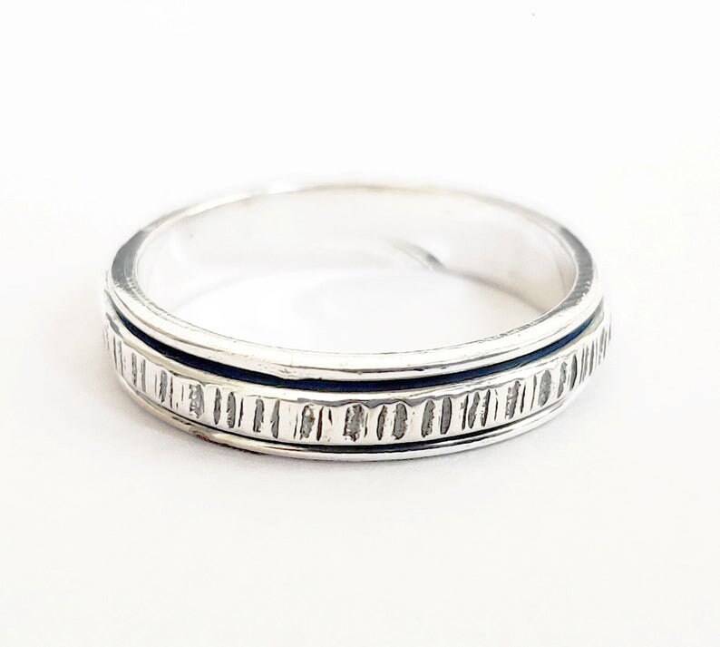 Drehring 925 Silber Ring Angst Fidget Spinner Meditation Frauen Sorgen Daumen Geschenk Für Sie von Vinayakacrafts