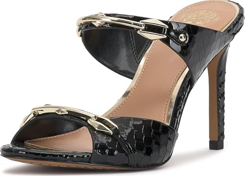 Vince Camuto Ambra Damen-Sandalen mit Absatz, Schwarzes Lackleder, 42 EU von Vince Camuto