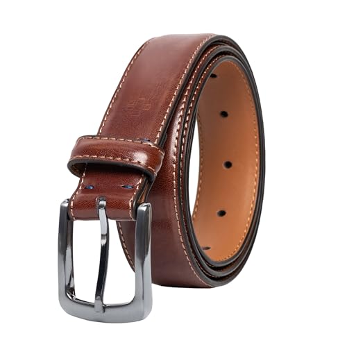 Vince Camuto Belts Men | 32 mm Gürtel mit Kantenstich-Details und einer Gürtelschnalle mit Nickel-Finish, Dark Tan, 38 Vince Camuto Belts Men | 32 mm Gürtel mit Kantenstich-Details und einer Gürtelschnalle mit Nickel-Finish, Dark Tan, 38 von Vince Camuto