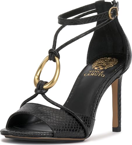 Vince Camuto Damen Alinna Sandale mit Absatz, Schwarz Leder, 35 EU von Vince Camuto