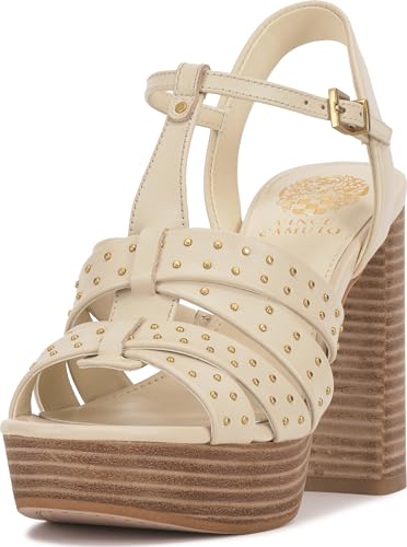 Vince Camuto Damen Palton Plateau-Sandalen, Panna Creme Leder, 37 EU von Vince Camuto