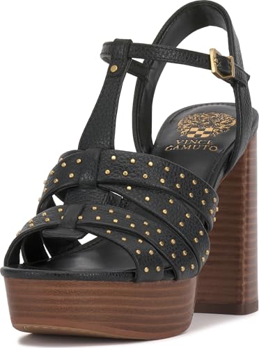 Vince Camuto Damen Palton Plateau-Sandalen, Schwarz Leder, 35 EU von Vince Camuto