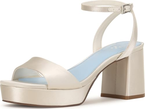 Vince Camuto Damen Pendreya Sandalen mit Absatz, Milch-Satin, 40 EU von Vince Camuto