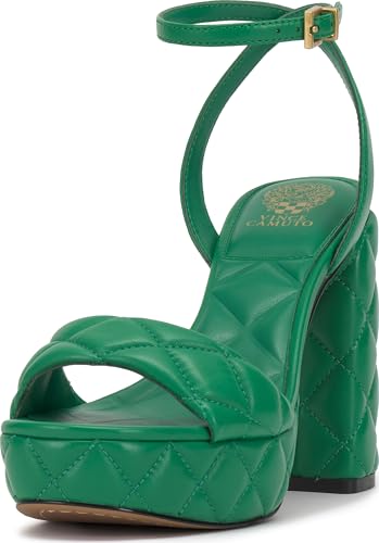 Vince Camuto Damen Pendry-q Plateau-Sandalen, Smaragdgrünes Leder, 35 EU von Vince Camuto