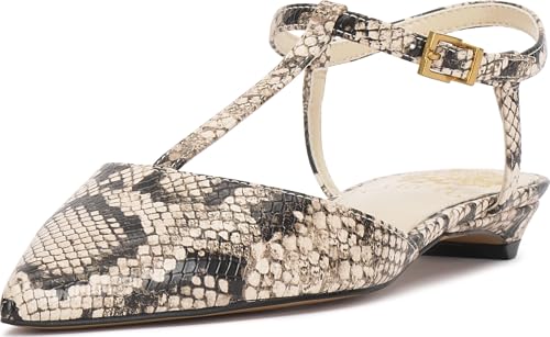 Vince Camuto Damen Varena Pumps, Schwarz/Cremefarbener Schlangenaufdruck, 41 EU von Vince Camuto