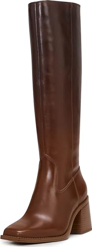 Vince Camuto Sangeti Kniehohe Stiefel für Damen, Schokoladenverblassendes Leder, schmale Wade, Größe 40 Vince Camuto Sangeti Kniehohe Stiefel für Damen, Schokoladenverblassendes Leder, schmale Wade, Größe 40 von Vince Camuto