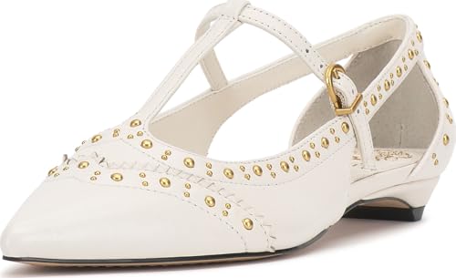 Vince Camuto Valkie Pantoletten für Damen, Kokosnuss-Creme-Leder, 36 EU von Vince Camuto