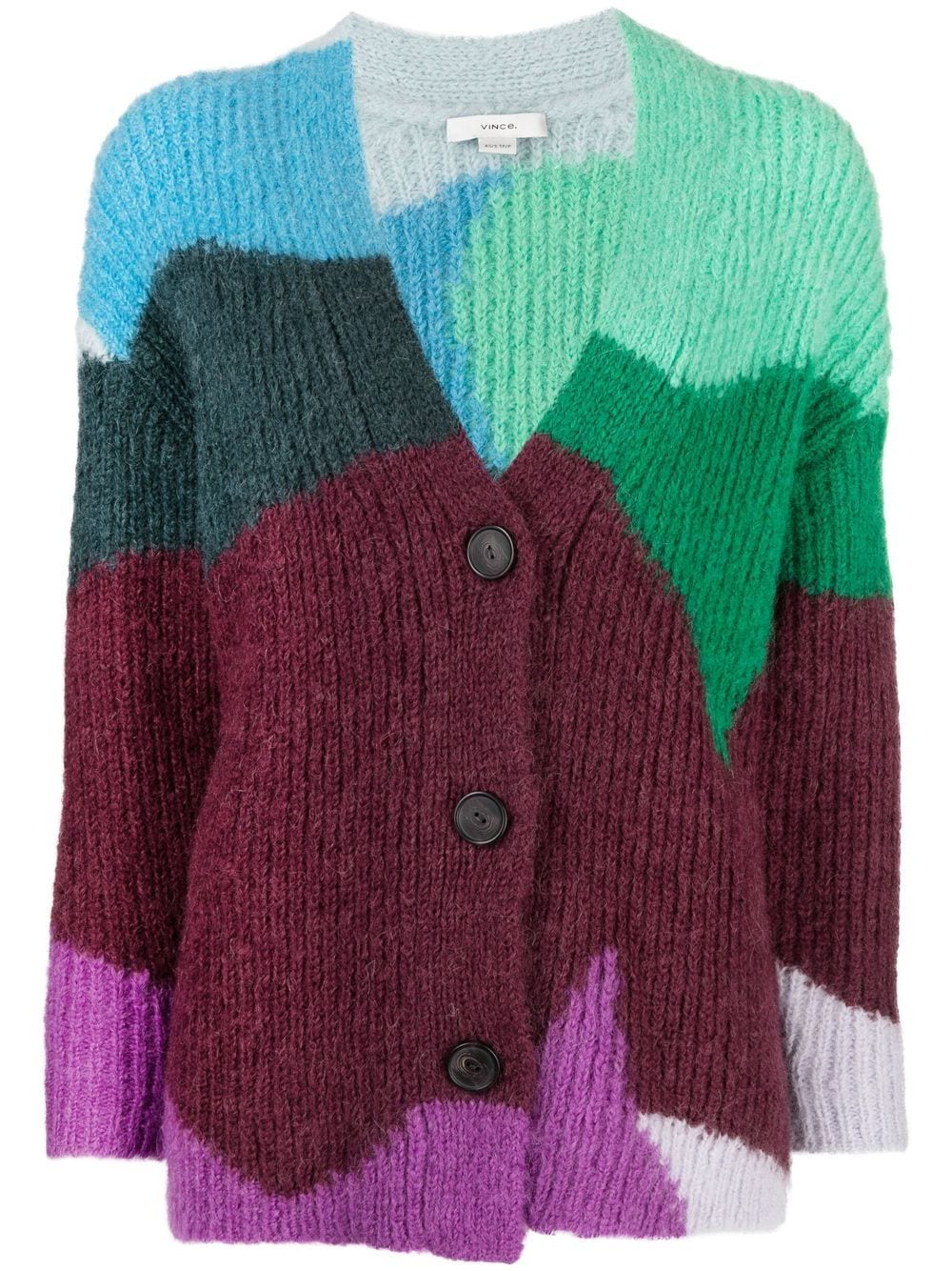 Vince Gerippter Cardigan - Grün von Vince