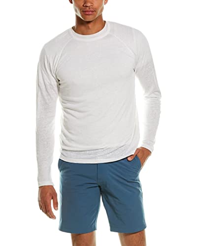 Vince Herren L/S Crew T-Shirt, Optic White, Groß von Vince