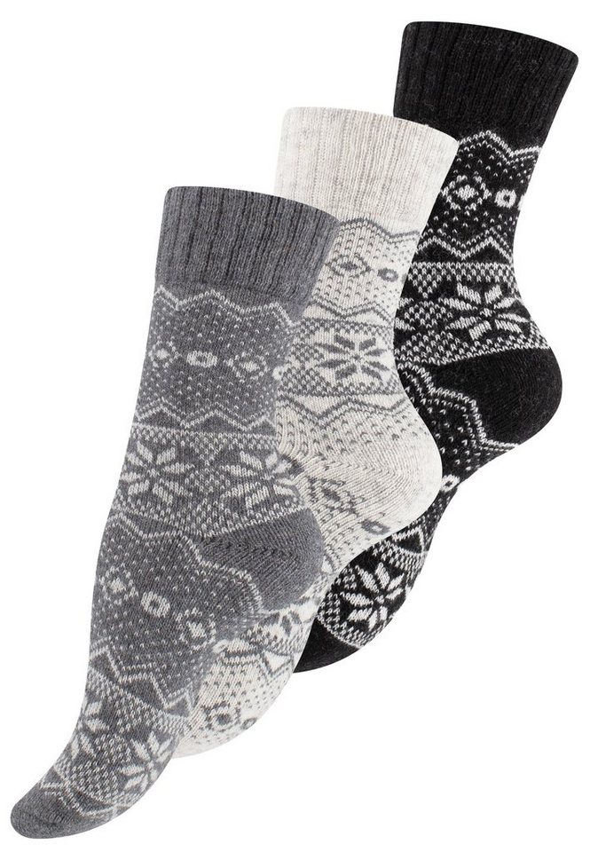 Vincent Creation® Norwegersocken (3-Paar) Hygge Socken mit Wolle von Vincent Creation®