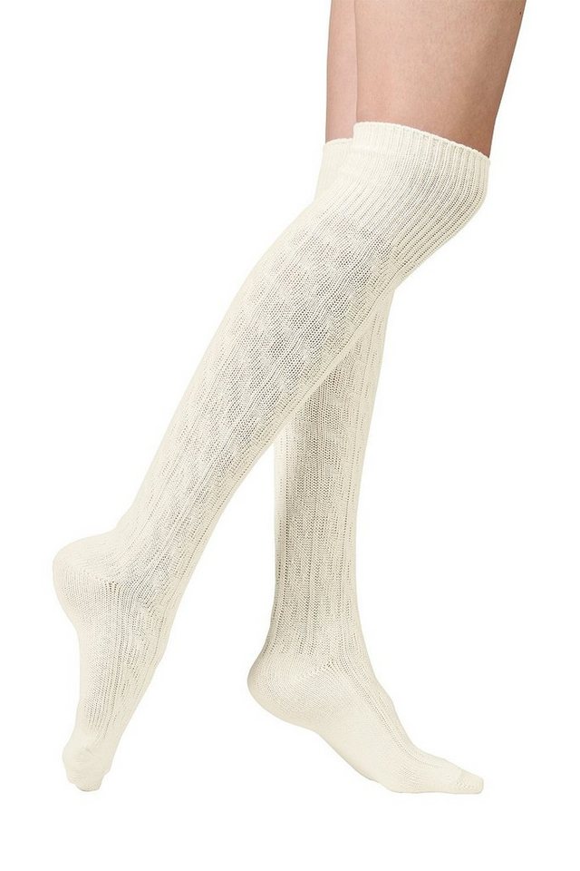 Vincent Creation® Overknees mit Zopfmuster und Umschlagbund von Vincent Creation®