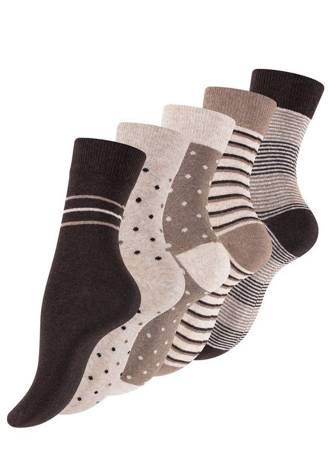 Vincent Creation® Socken Damen Socken Mehrfarbig Streifen Punkte (10-Paar) in angenehmer Baumwollqualität von Vincent Creation®